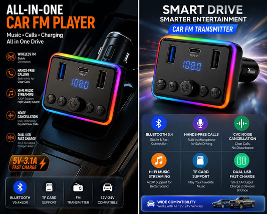 Car FM Player – Music, Calls & Fast Charging