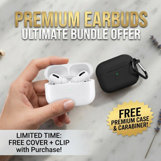 Air Pro 2 Wireless Earbuds with Protective Silicon Cover & Keychain Clip
