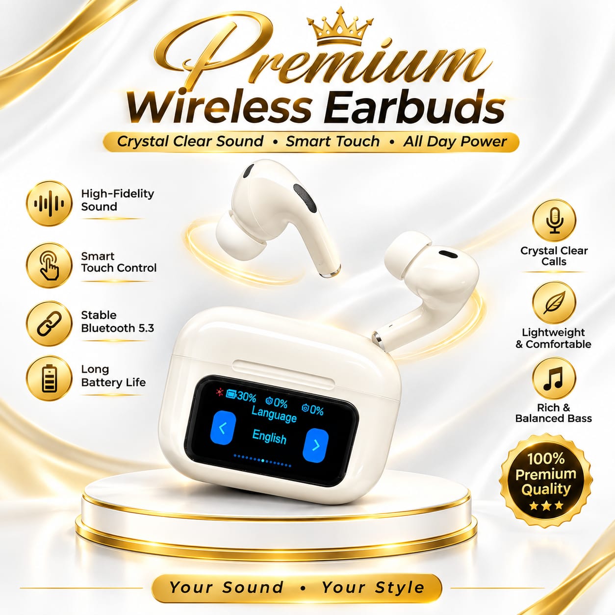 Air Budss  A9 PRO with touch screen