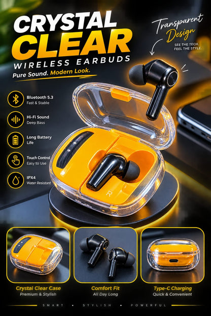 Air Buds 6Pro Transparent Design