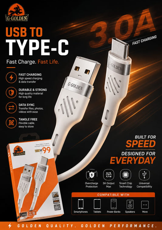 G-GOLDEN USB to Type-C Fast Charging Cable